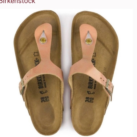 Shoes - Birkenstock Gizeh Burnt Orange Metallic size 7